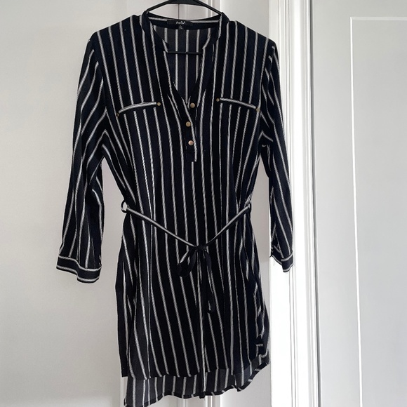 Papaya Dresses & Skirts - Black and White Stripes Papaya Dress